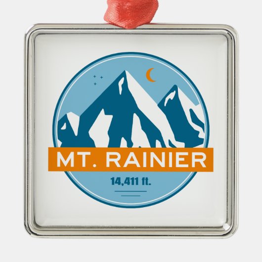 Mt. Rainier Washington sterren Maan Metalen Ornament (Voorkant)