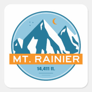 Mt. Rainier Washington sterren Maan Vierkante Sticker