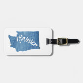 Mt. Rainier Washington Wood Grain Bagagelabel (Voorkant horizontaal)