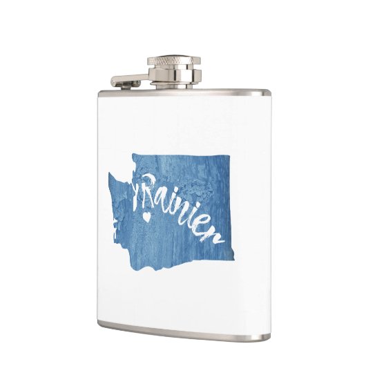 Mt. Rainier Washington Wood Grain Heupfles (Links)