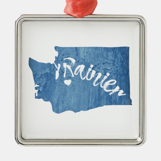 Mt. Rainier Washington Wood Grain Metalen Ornament (Voorkant)