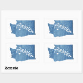 Mt. Rainier Washington Wood Grain Rechthoekige Sticker (Vel)