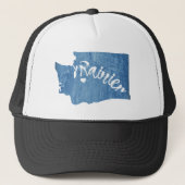 Mt. Rainier Washington Wood Grain Trucker Pet (Voorkant)