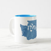 Mt. Rainier Washington Wood Grain Tweekleurige Koffiemok (Voorkant links)