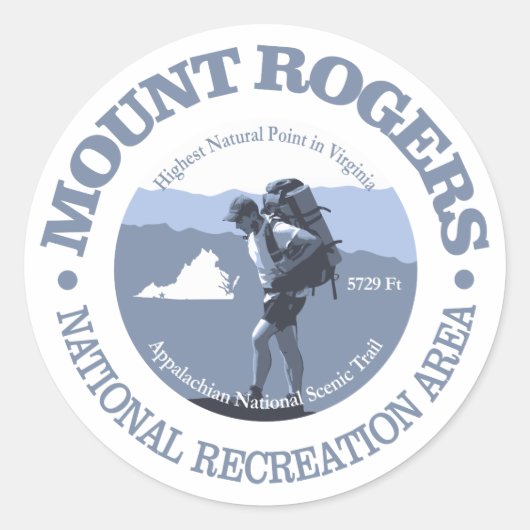 Mt Rogers NRA Ronde Sticker (Voorkant)