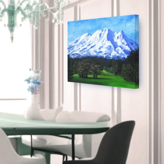 MT RUAPEHU, NZ, Snowy Mountain Pastures Canvas Afdruk