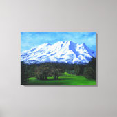 MT RUAPEHU, NZ, Snowy Mountain Pastures Canvas Afdruk (Voorkant)