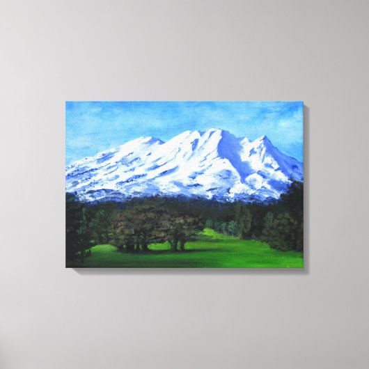 MT RUAPEHU, NZ, Snowy Mountain Pastures Canvas Afdruk (Voorkant)