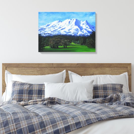 MT RUAPEHU, NZ, Snowy Mountain Pastures Canvas Afdruk (Insitu (Slaapkamer))