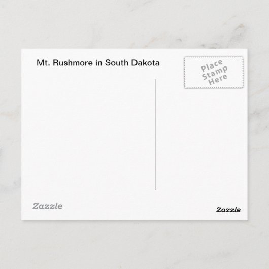 Mt. Rushmore Briefkaart (Achterkant)