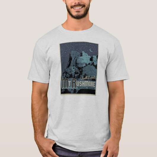 Mt Rushmore op Night Tee Shirt (Voorkant)