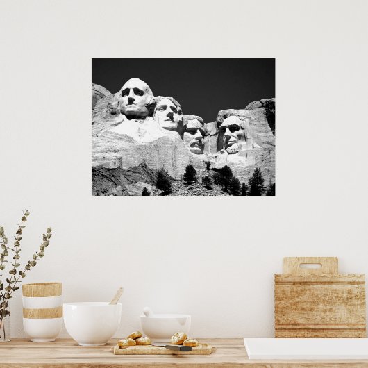 MT Rushmore Poster/BW Poster (Keuken)