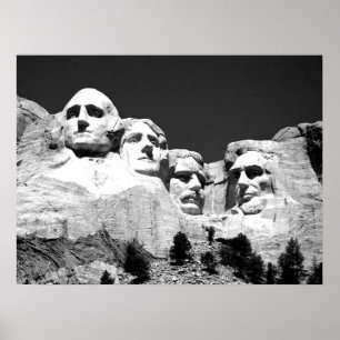 MT Rushmore Poster/BW Poster