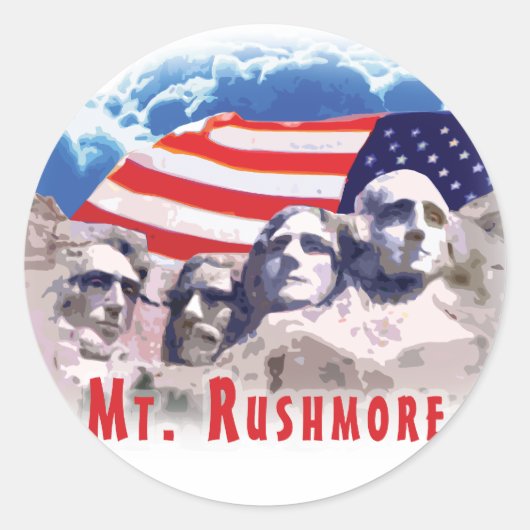 Mt. Rushmore Ronde Sticker (Voorkant)