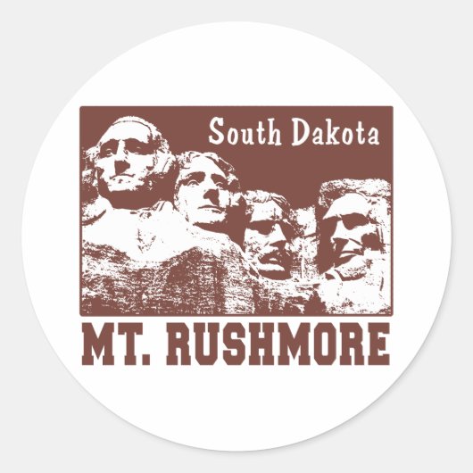 Mt. Rushmore Ronde Sticker (Voorkant)