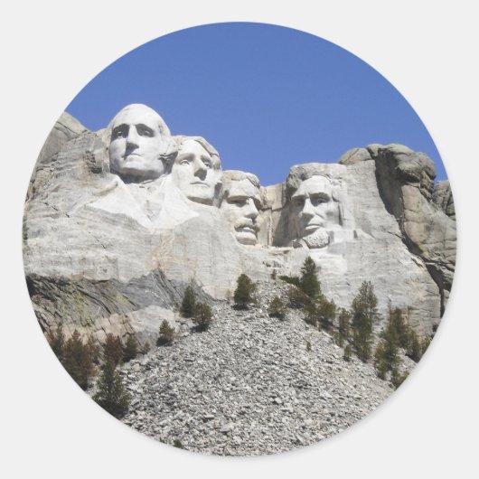 Mt Rushmore Ronde Sticker (Voorkant)