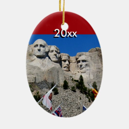  Mt Rushmore Souvenir Keramisch Ornament (Achterkant)
