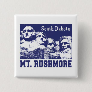 Mt. Rushmore Vierkante Button 5,1 Cm