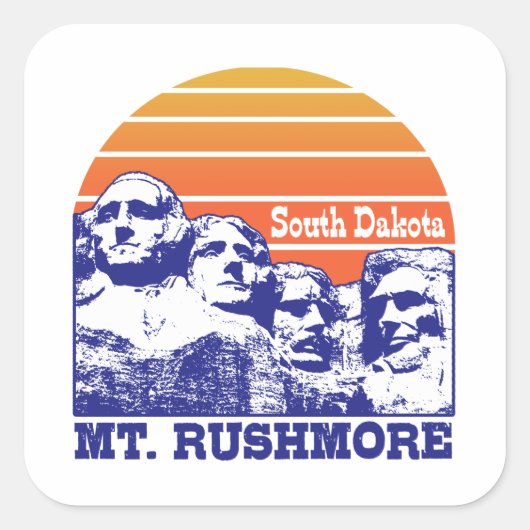 Mt. Rushmore Vierkante Sticker (Voorkant)