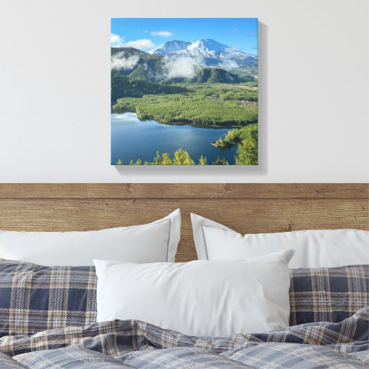 Mt. Saint Helens 10 x 10 gewikkeld doek Canvas Afdruk (Insitu (Slaapkamer))