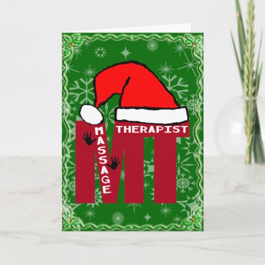 MT SANTA - MASSAGE THERAPIST CHRISTMAS SANTA FEESTDAGEN KAART (Voorkant)