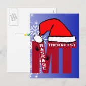 MT SANTA - MASSAGE THERAPIST CHRISTMAS SANTA FEESTDAGENKAART (Voorkant / Achterkant)