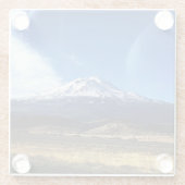 Mt. Shasta, CA Glazen Onderzetter (Achterkant)