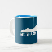 Mt. Shasta California Alsjeblieft Tweekleurige Koffiemok (Voorkant links)