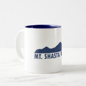 Mt. Shasta California Alsjeblieft Tweekleurige Koffiemok (Voorkant links)