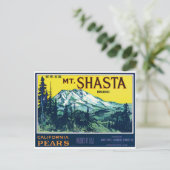  mt Shasta California Pars Label Briefkaart (Staand voorkant)