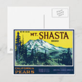  mt Shasta California Pars Label Briefkaart (Voorkant / Achterkant)