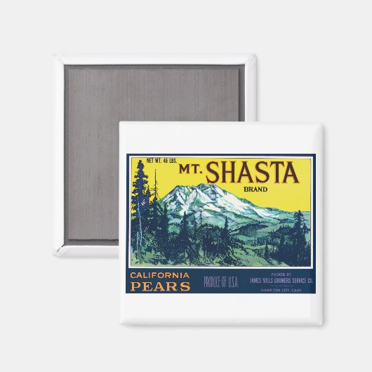  mt Shasta California Pars Label Magneet (Voorkant / Achterkant)