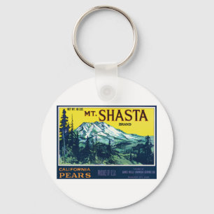 mt Shasta California Pars Label Sleutelhanger