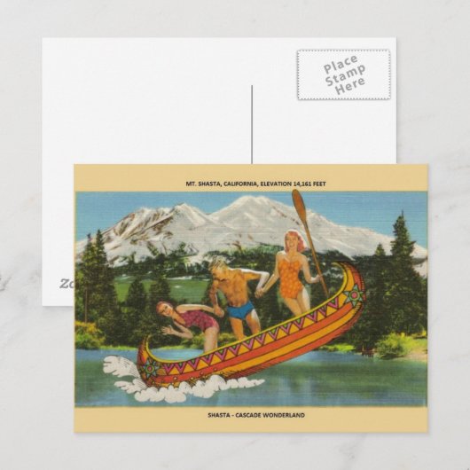 Mt. Shasta Cascade Wonderland Post Card Briefkaart (Voorkant / Achterkant)