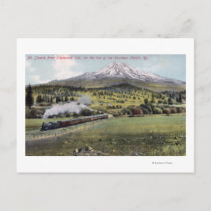 Mt. Shasta en Southern Pacific Rail Briefkaart