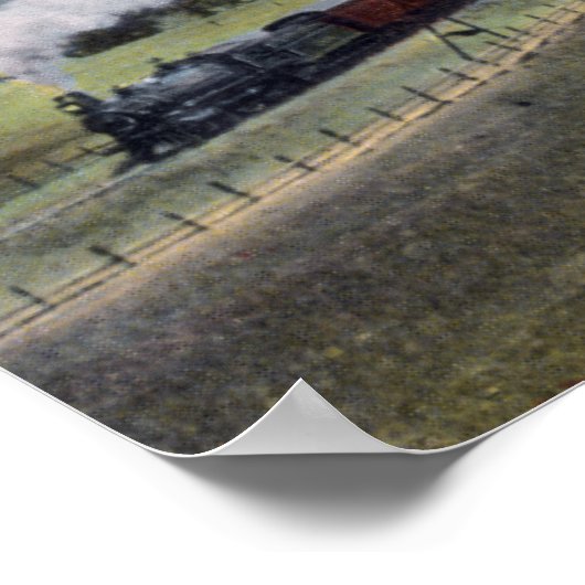 Mt. Shasta en Southern Pacific Rail Poster (Hoek)