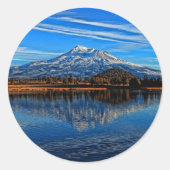 MT SHASTA REFLECTED RONDE STICKER (Voorkant)