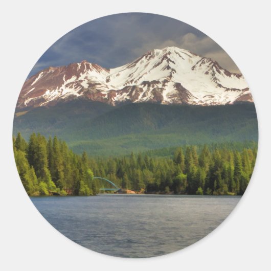 MT SHASTA VAN LAKE SISKIJE RONDE STICKER (Voorkant)