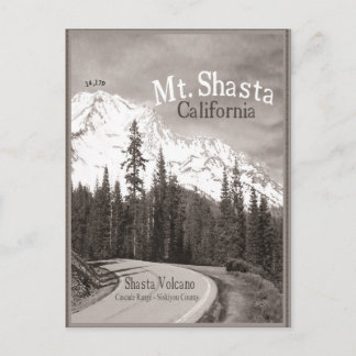 Mt Shasta Volcano Siskiyou Cascade mountaingeband. Briefkaart