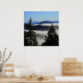 Mt. Shasta voorbij de mist... Poster (Keuken)