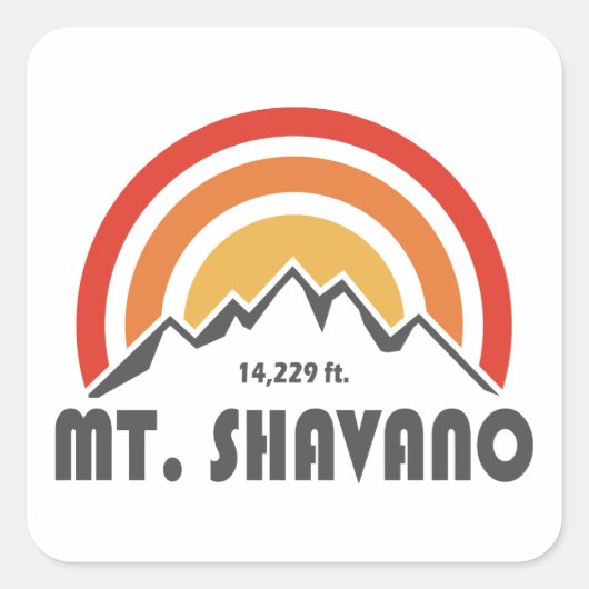 Mt. Shavano Vierkante Sticker (Voorkant)