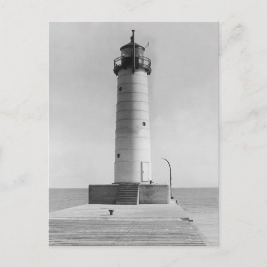 Mt. Sheboygan Pier Lighthouse, Wisconsin, 1915 Briefkaart (Voorkant)