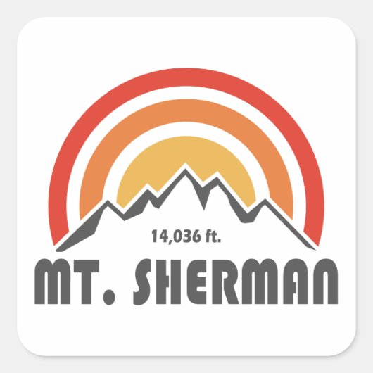 Mt. Sherman Vierkante Sticker (Voorkant)