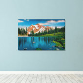 Mt. Shuksan en Afbeelding Lake, WA Canvas Afdruk (Insitu (Houten vloer))