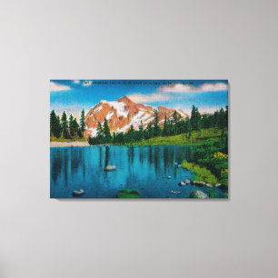 Mt. Shuksan en Afbeelding Lake, WA Canvas Afdruk