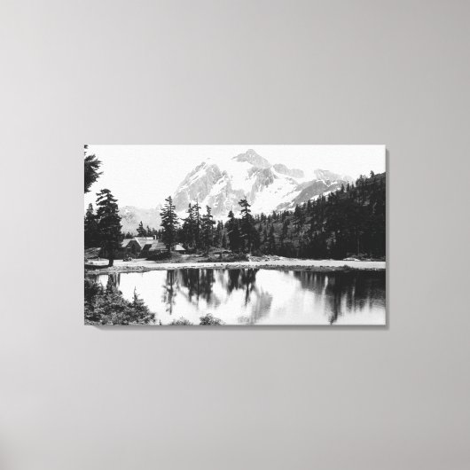 Mt. Shuksan en Mt. Baker Lodge Foto Canvas Afdruk (Voorkant)
