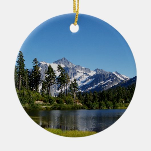 Mt Shuksan van Afbeelding Lake Keramisch Ornament (Voorkant)