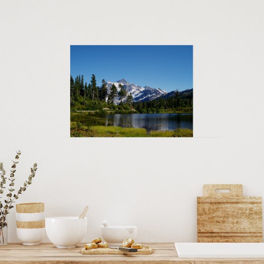 Mt Shuksan van Afbeelding Lake Poster (Keuken)