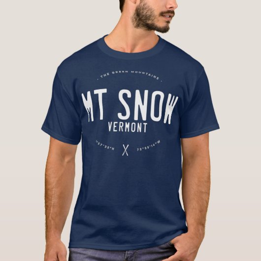 Mt Snow Vermont Graphic Distress  Ski T-shirt (Voorkant)