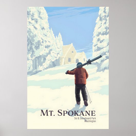 Mt Spokane Ski- en Snowboardpark Washington Poster (Voorkant)